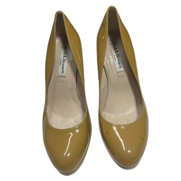LK Bennet Leather Heels Mustard Yellow High Heels Tan Pumps - Picture 2 of 16